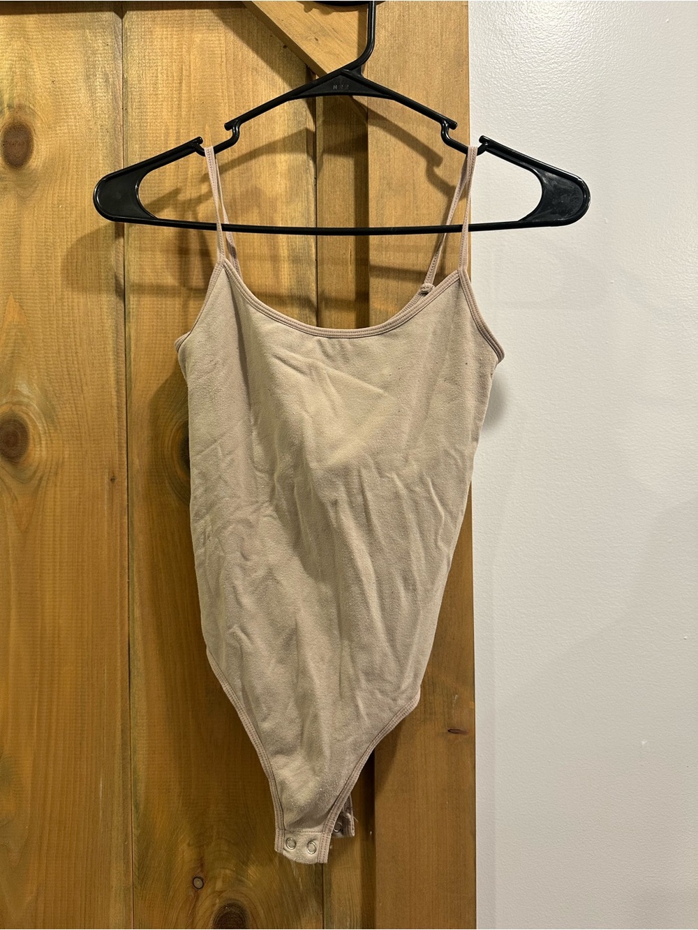 Together Beige Nude Bandeau Bodysuit with Spaghetti Straps